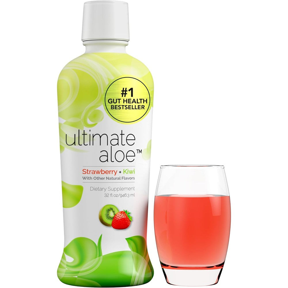 Ultimate Aloe strawberry kiwi digestive supplement front view