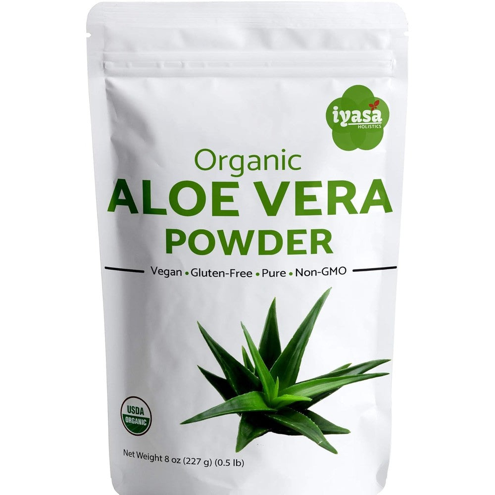 ProudPlanet Lyasa Organic Aloe Vera Powder 8 ounce front pouch view