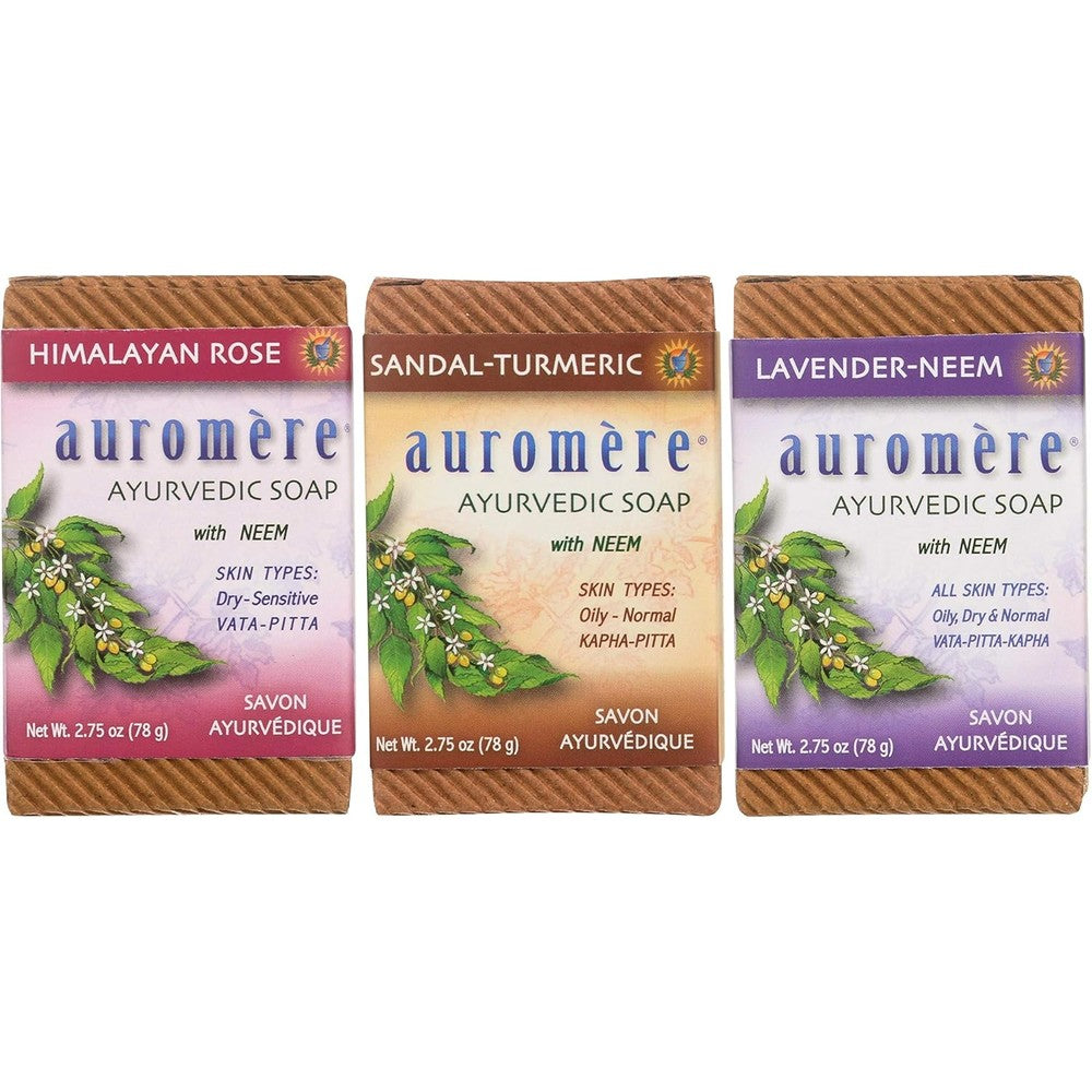 Auromere Ayurvedic Soap Variety Pack front view