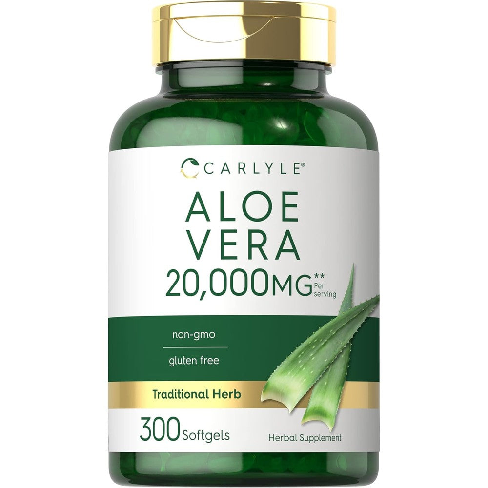 Carlyle Aloe Vera 20,000mg supplement bottle front view
