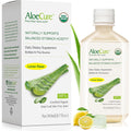 AloeCure USDA Organic Aloe Vera Juice Lemon Flavor bottle front view