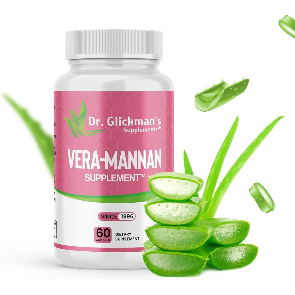 Dr. Glickman’s Supplements Vera-Mannan Aloe Vera bottle front view