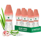Sappe Aloe Vera Drink Peach flavor 6 pack front view.