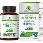 Brieofood Organic Aloe Vera 1500mg supplement bottle front view