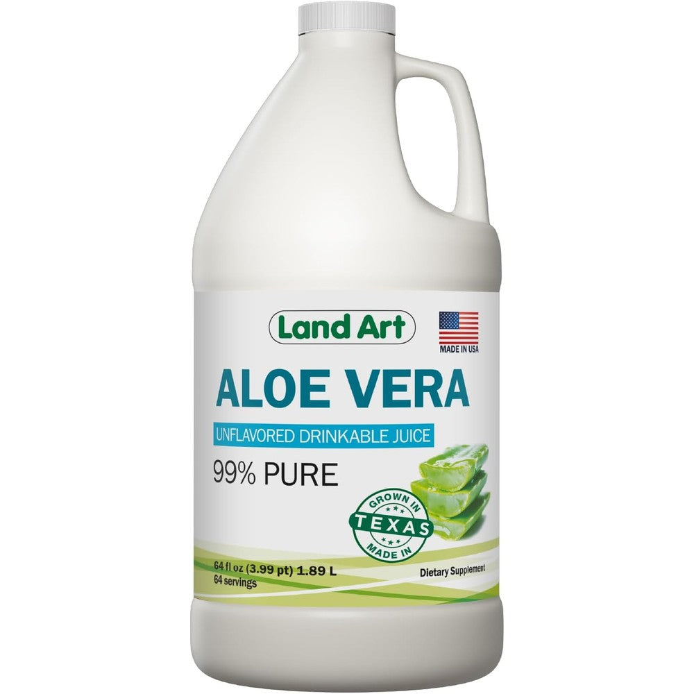 Land Art Pure Aloe Vera Juice 64 fluid ounce bottle front view