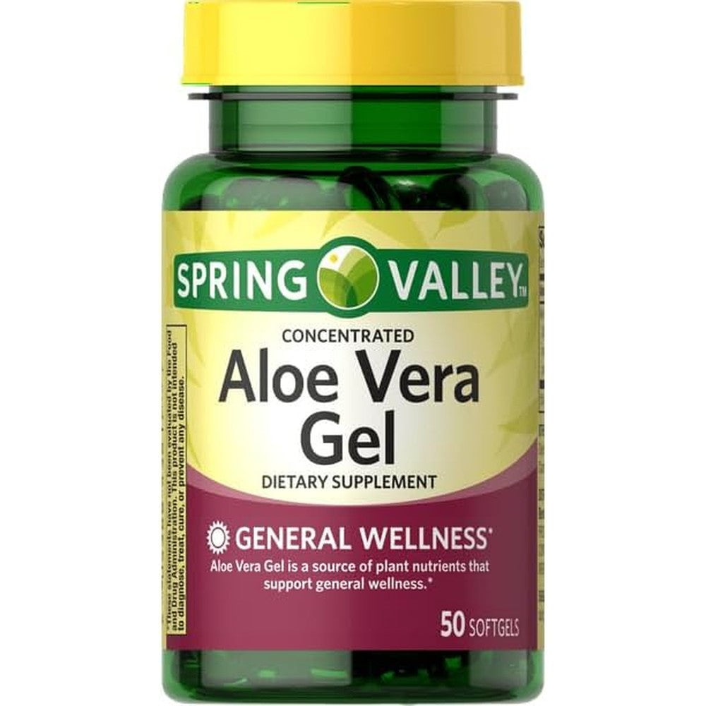 Ikj Concentrated Aloe Vera Gel 50 Softgels front view