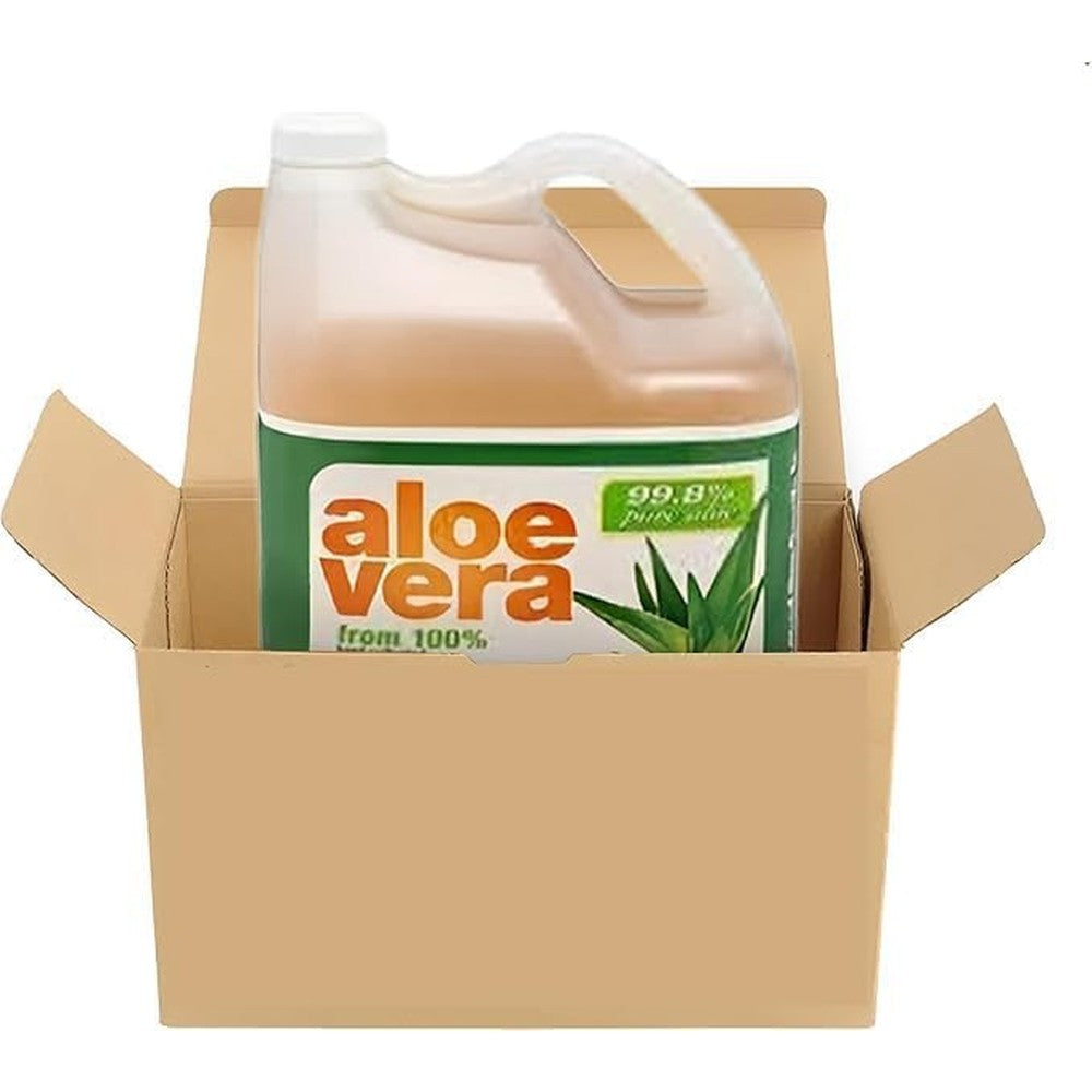 Generic pure aloe vera drink 128 fluid ounce gallon jug front view