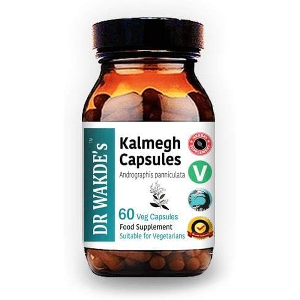 Dr Wakde Kalmegh Andrographis Paniculata 60 Capsules front view bottle