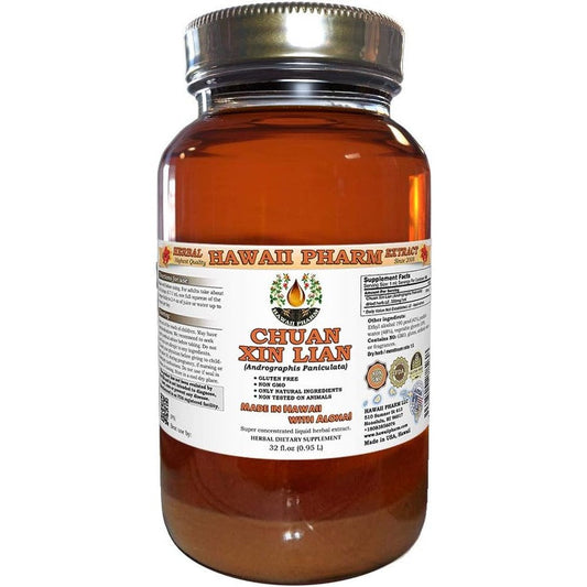 Hawaii Pharm Chuan Xin Lian Andrographis Liquid Extract 32 Fluid Ounce bottle front view showing the product label