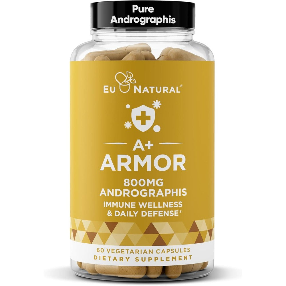 Eu Natural A+ Armor Andrographis 800mg bottle front view for immune defense