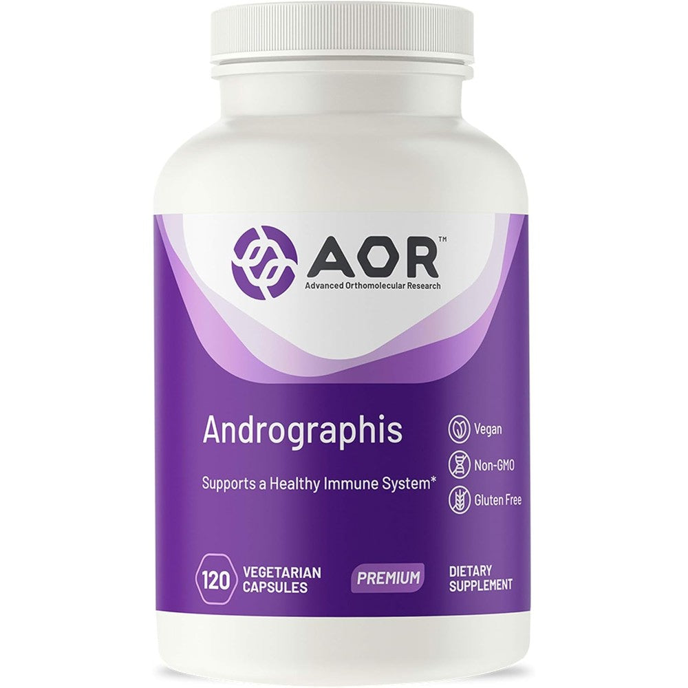 Advanced Orthomolecular Research Andrographis immune support supplement front view bottle