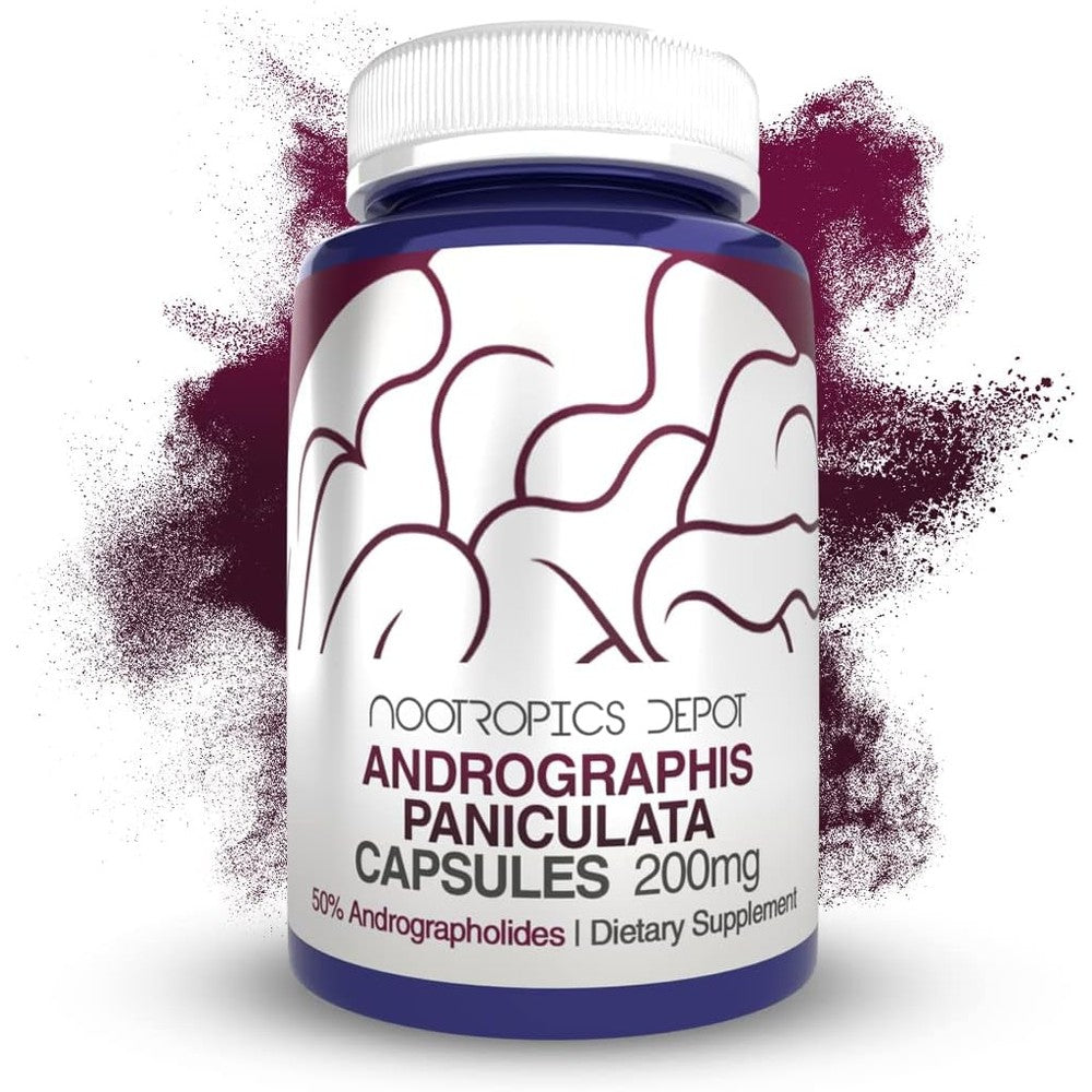 Nootropics Depot Andrographis Paniculata 60 Capsules front view bottle for premium immune defense