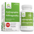 Terry Naturally Andrographis and Ashwagandha 60 capsules front bottle view for immune system support.