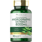 Carlyle Andrographis Paniculata 8000mg 90 capsules bottle front view for immune defense