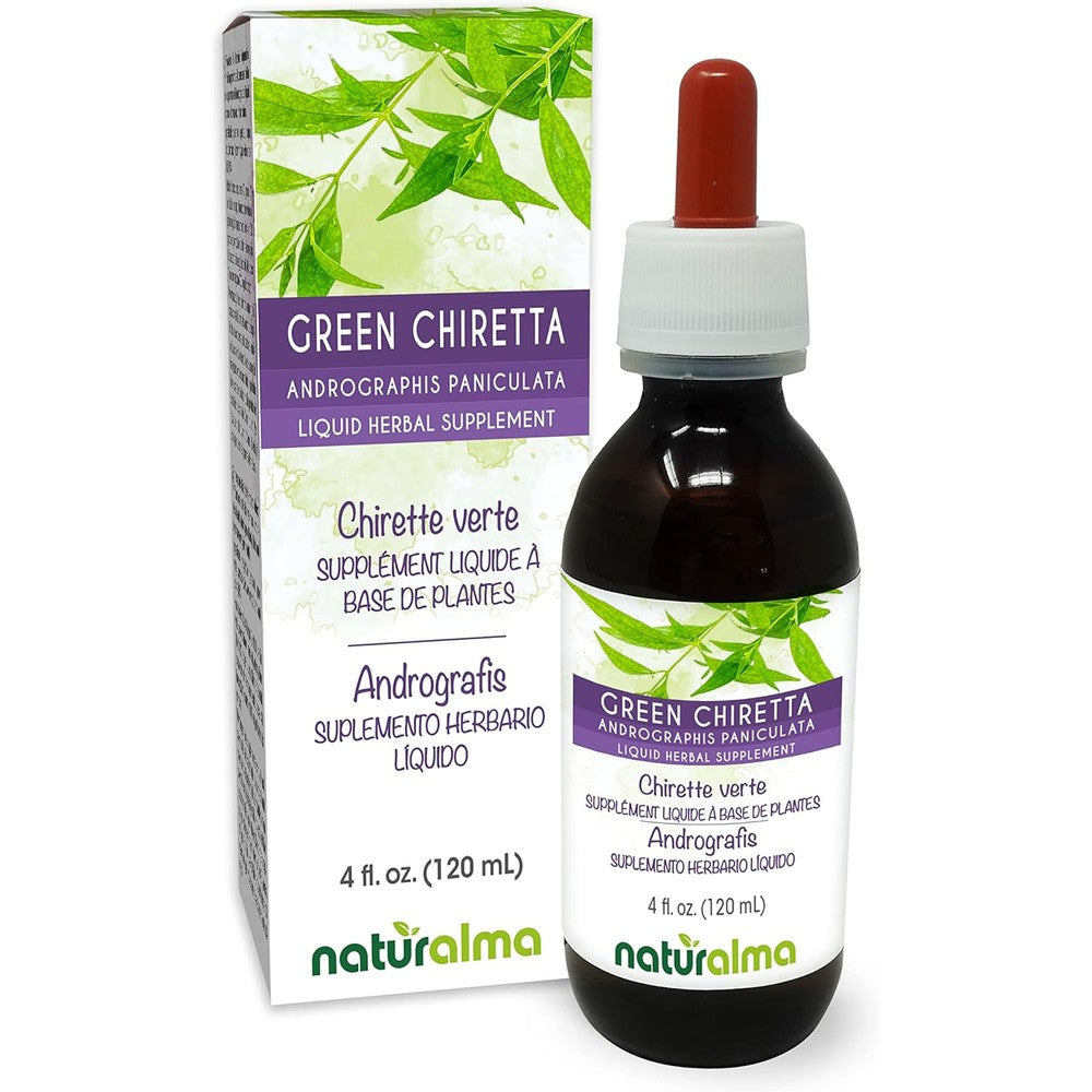 Naturalma Green Chiretta Andrographis Paniculata Liquid Extract Drops front view bottle