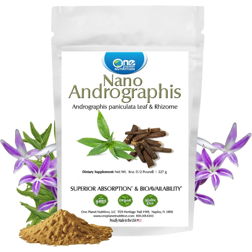 One Planet Nutrition Nano Andrographis Powder packaging front view for immune defense