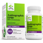 Terry Naturally Andrographis EP80 with Umckaloabo 60 capsules front view for sinus health support.