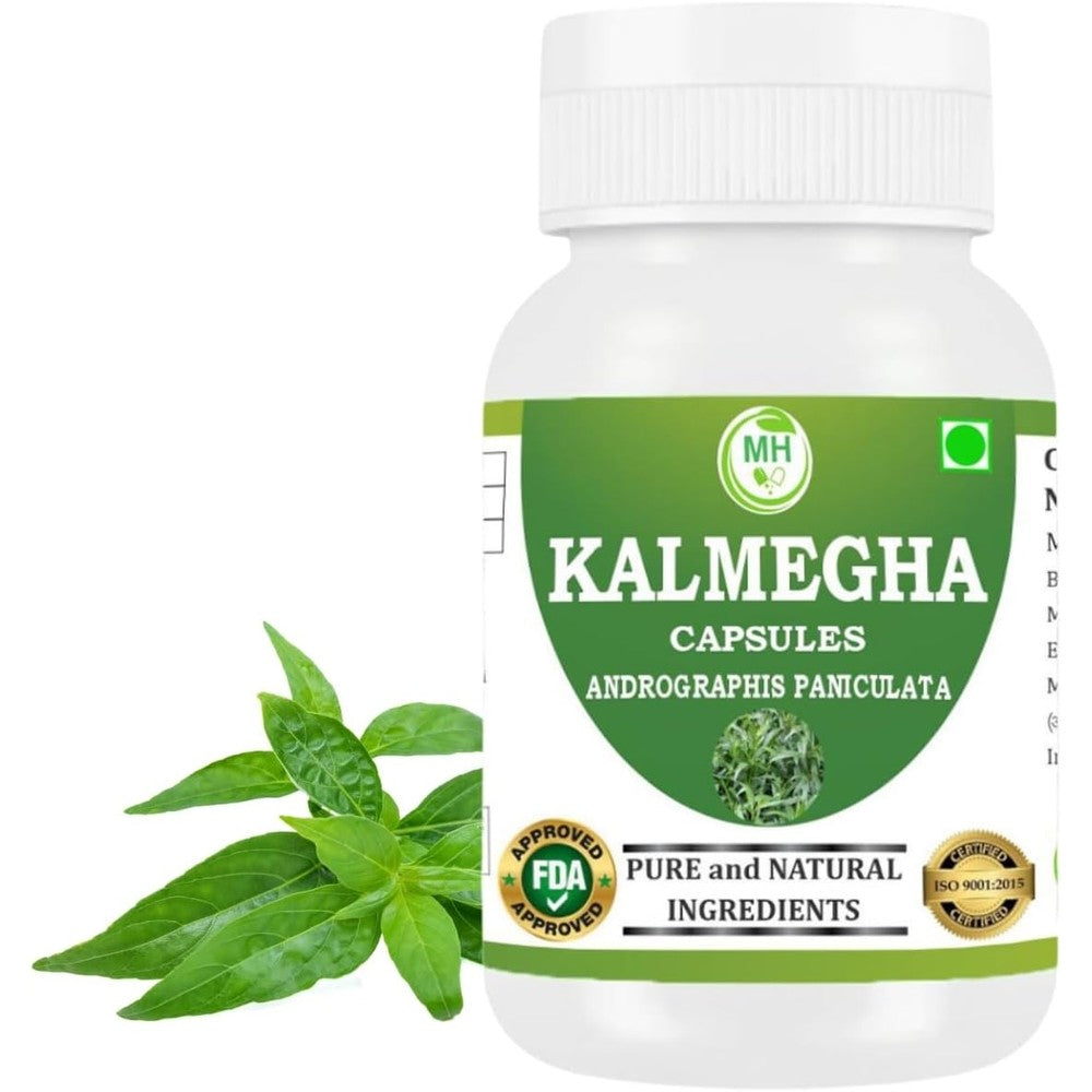 Morsan Nutraveda Kalmegha Andrographis Paniculata 60 capsules front view showing product label and 500mg dosage details.