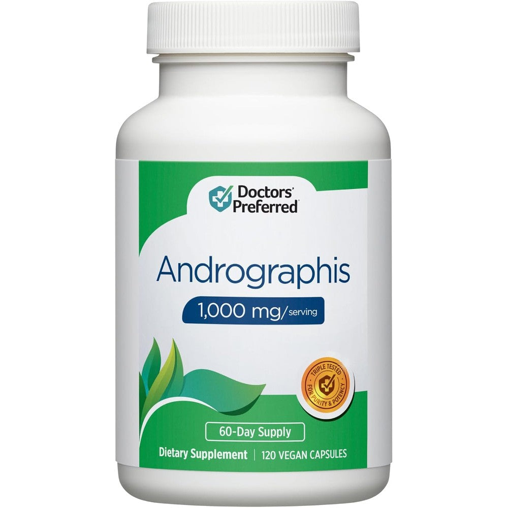 Doctors Preferred Andrographis Extract 1000mg bottle front view for premium immune support