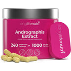 QPUYT LongLifeNutri Andrographis Extract 1000mg front view bottle for natural immune support.