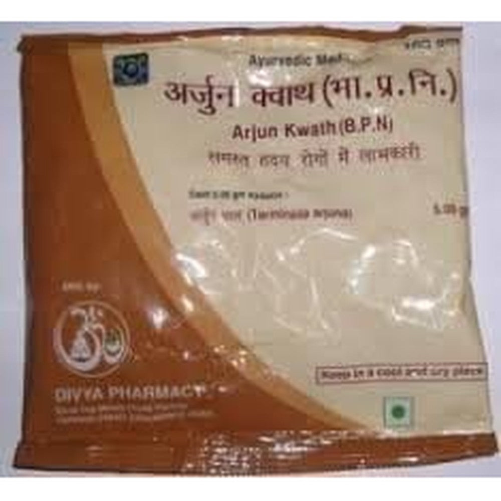 Patanjali Divya Arjun Kwath 100 grams front view pack of Ayurvedic heart support powder