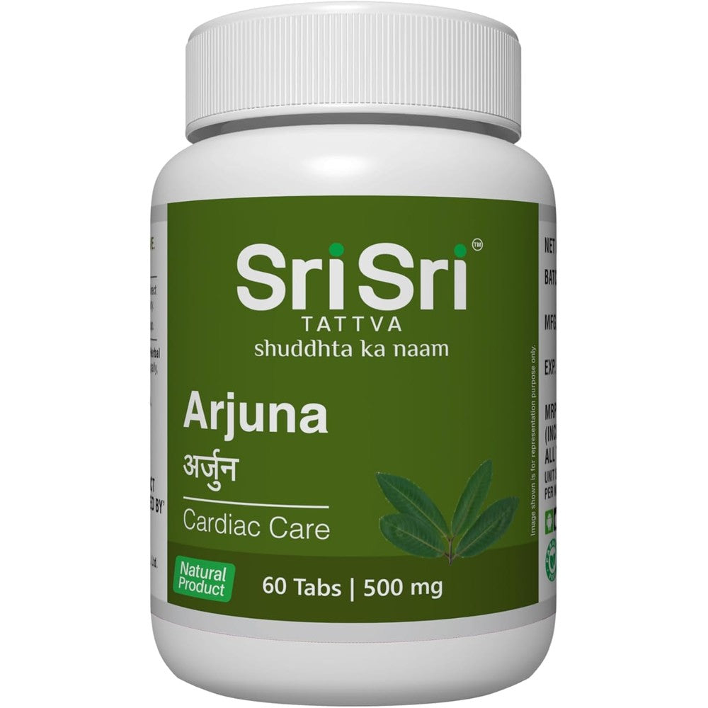 Sri Sri Tattva Terminalia Arjuna 500mg cardiac care supplements front bottle view