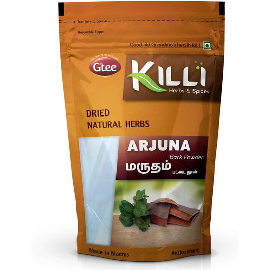 KILLI Terminalia Arjuna Bark Powder front view authentic Ayurvedic heart tonic