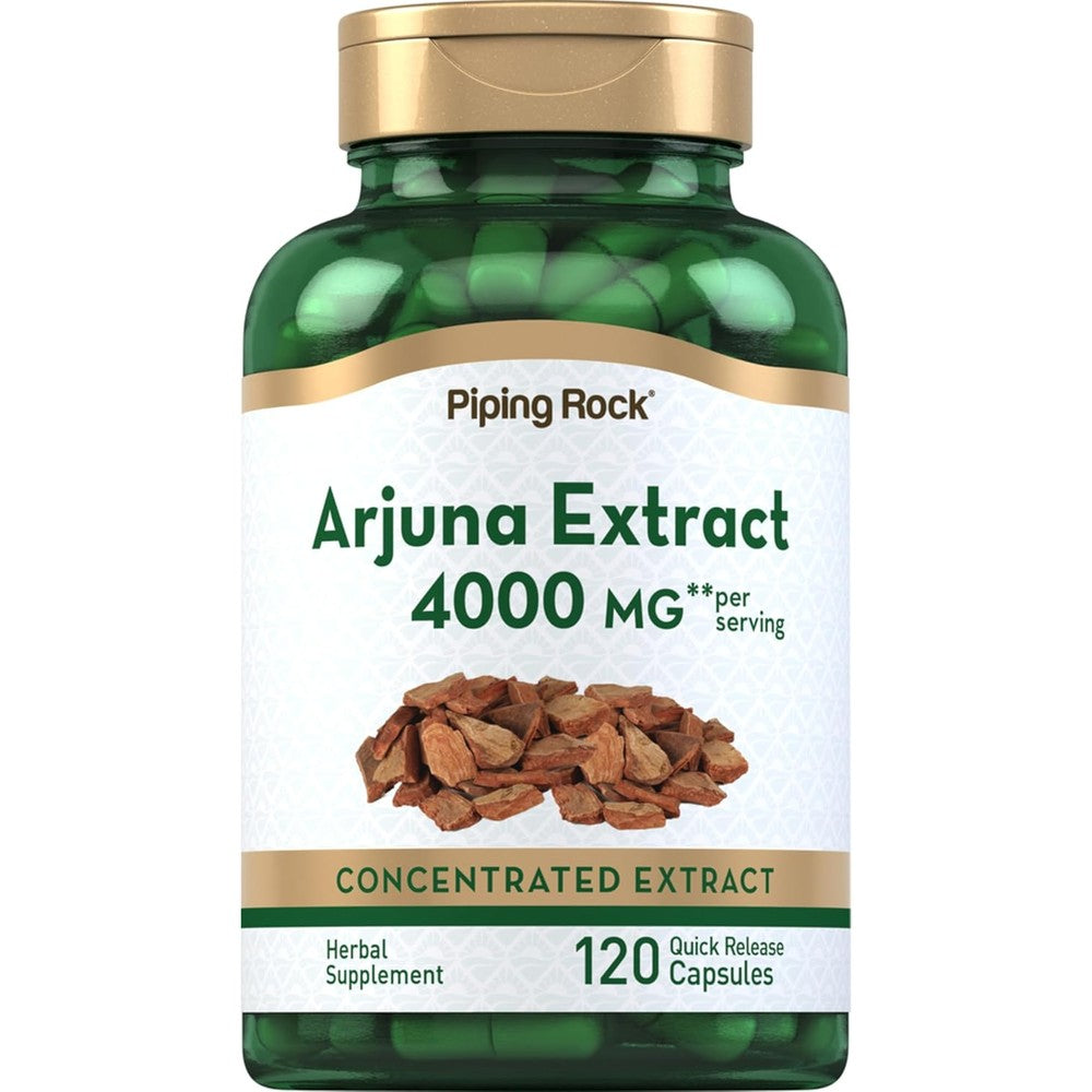 Piping Rock Arjuna Bark Extract 4000mg 120 capsules front bottle view