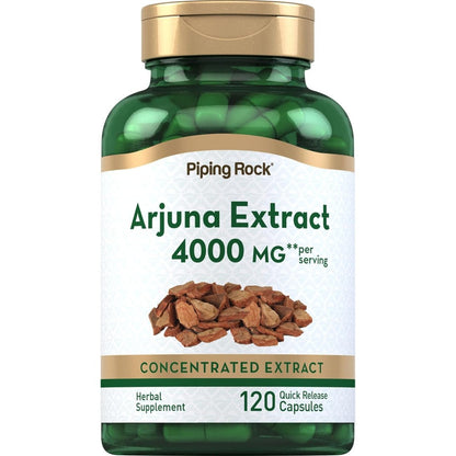 Piping Rock Arjuna Bark Extract 4000mg 120 capsules front bottle view