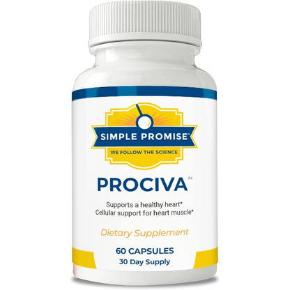 Simple Promise Prociva Arjuna Bark Extract 60 Capsules front view showing the heart health supplement packaging.