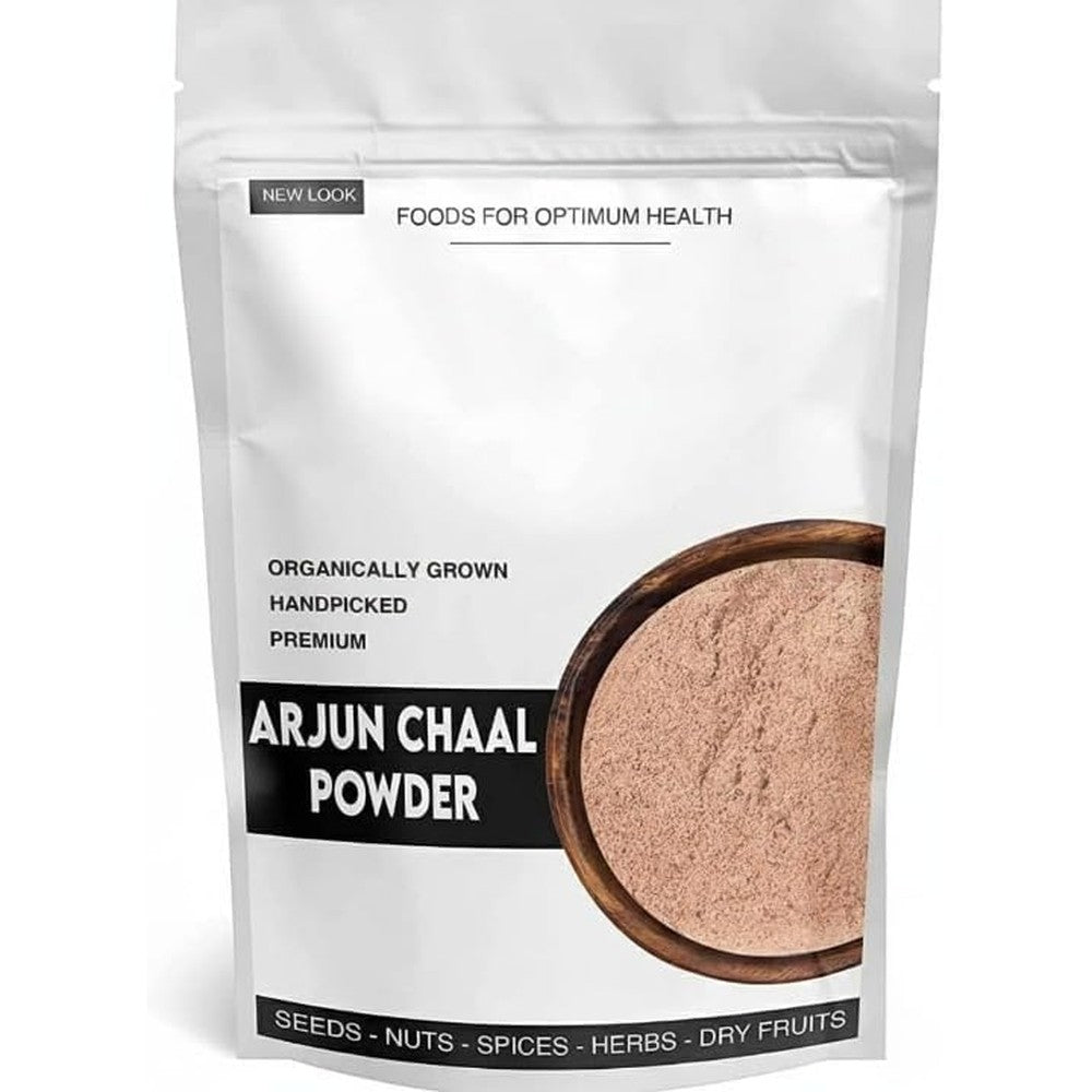 Generic Organic Arjun Chaal Powder 500 Grams front view packaging displaying authentic herbal supplement details