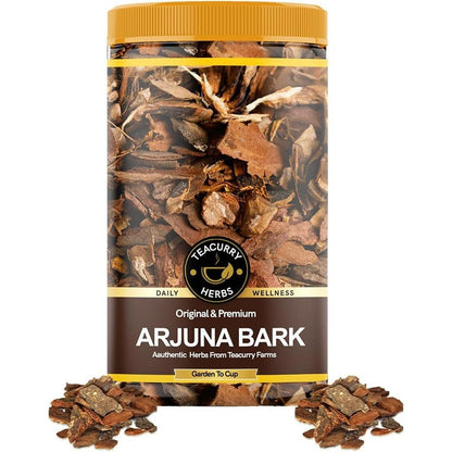 Teacurry Arjuna Bark 100 Gram canister front view for natural heart health support
