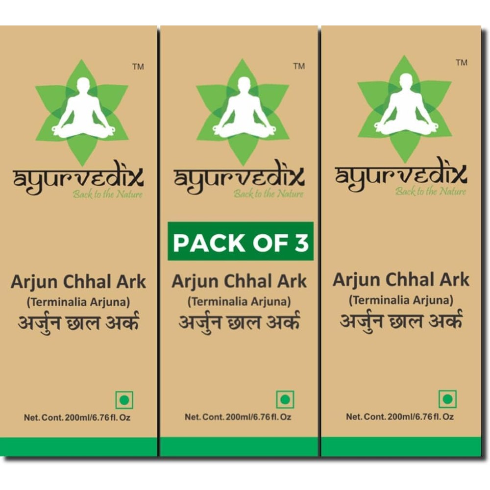 Ayurvedix Arjun Chhal Ark Terminalia Arjuna hydrosol pack of three front view for heart wellness.