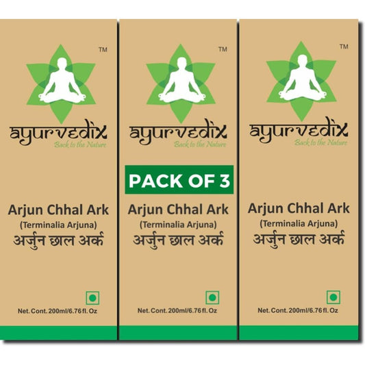 Ayurvedix Arjun Chhal Ark Terminalia Arjuna hydrosol pack of three front view for heart wellness.