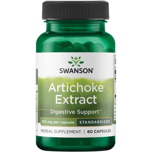 Swanson Artichoke 250mg 60 Capsules front bottle view for liver health support