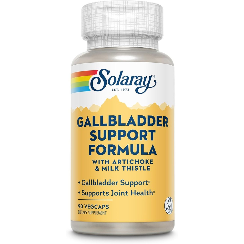 Solaray Gallbladder Support Formula 90 vegetarian capsules front view packaging.