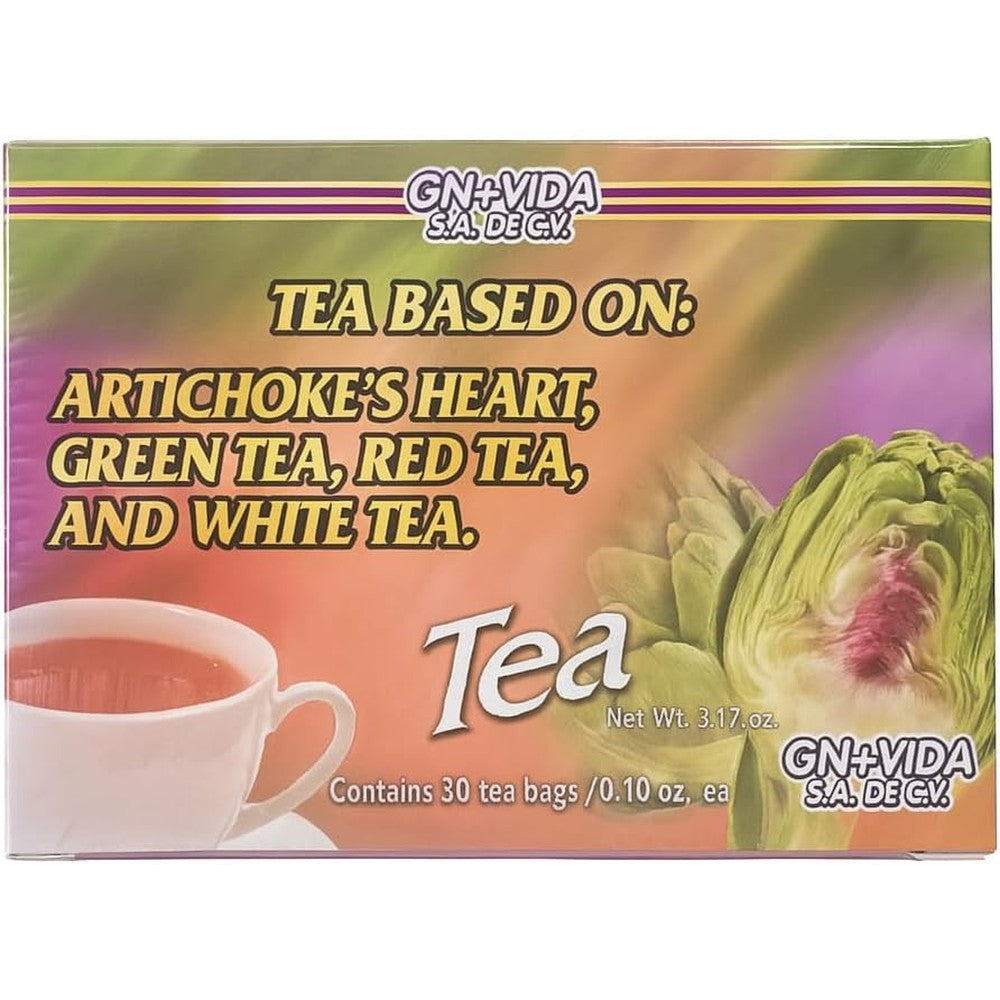 Grupo Nutrivida Alcachofivida Artichoke Herbal Detox Tea box front view showcasing authentic packaging.