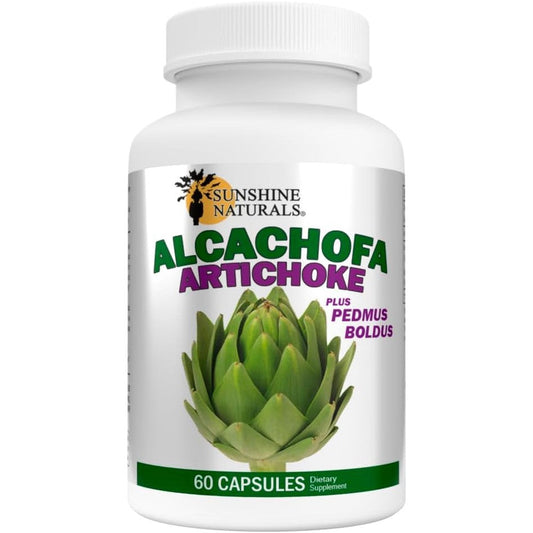 Sunshine Naturals Artichoke and Boldo 60 Capsules front bottle view for authentic liver support.