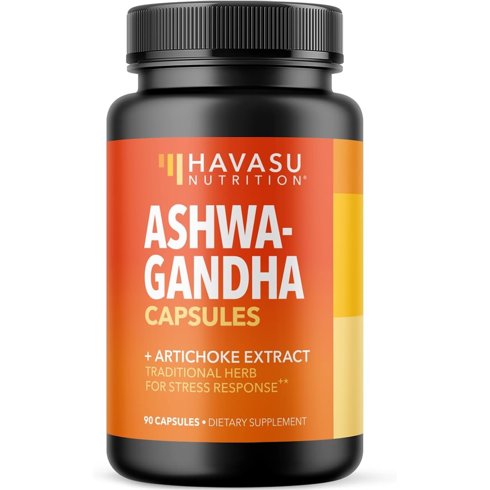 Havasu Nutrition Ashwagandha 1000mg 90 Capsules front view bottle for natural stress relief