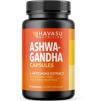 Havasu Nutrition Ashwagandha 1000mg 90 Capsules front view bottle for natural stress relief