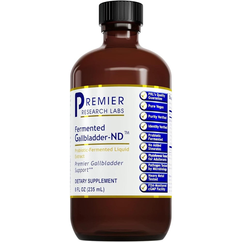 Premier Research Labs Fermented Gallbladder ND 8 Fluid Ounce front view bottle for liver support