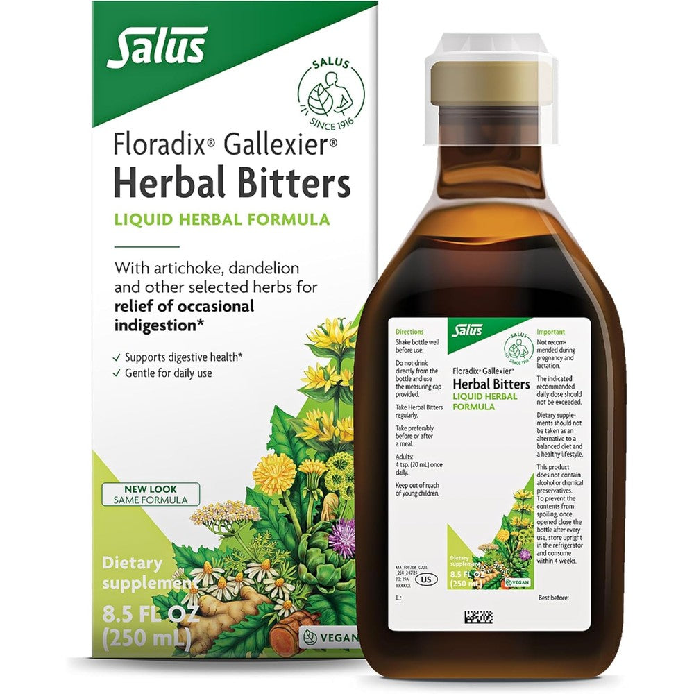 Floradix Gallexier Herbal Bitters bottle front view authentic digestive supplement