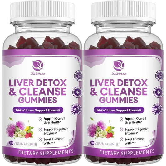 Lukaree Liver Cleanse Detox and Repair Gummies front view bottle for daily dietary support.