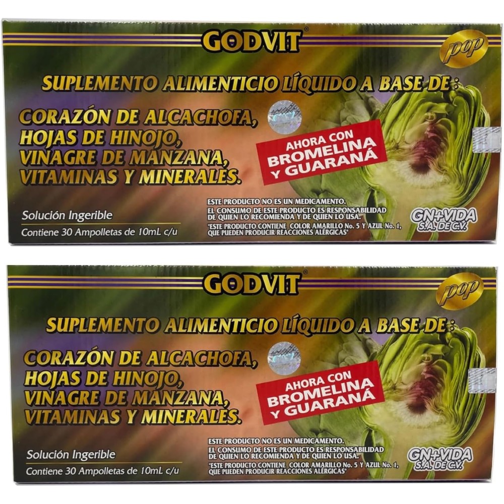 GN Vida Alcachofivida artichoke liquid supplement front view of two pack box for natural weight management