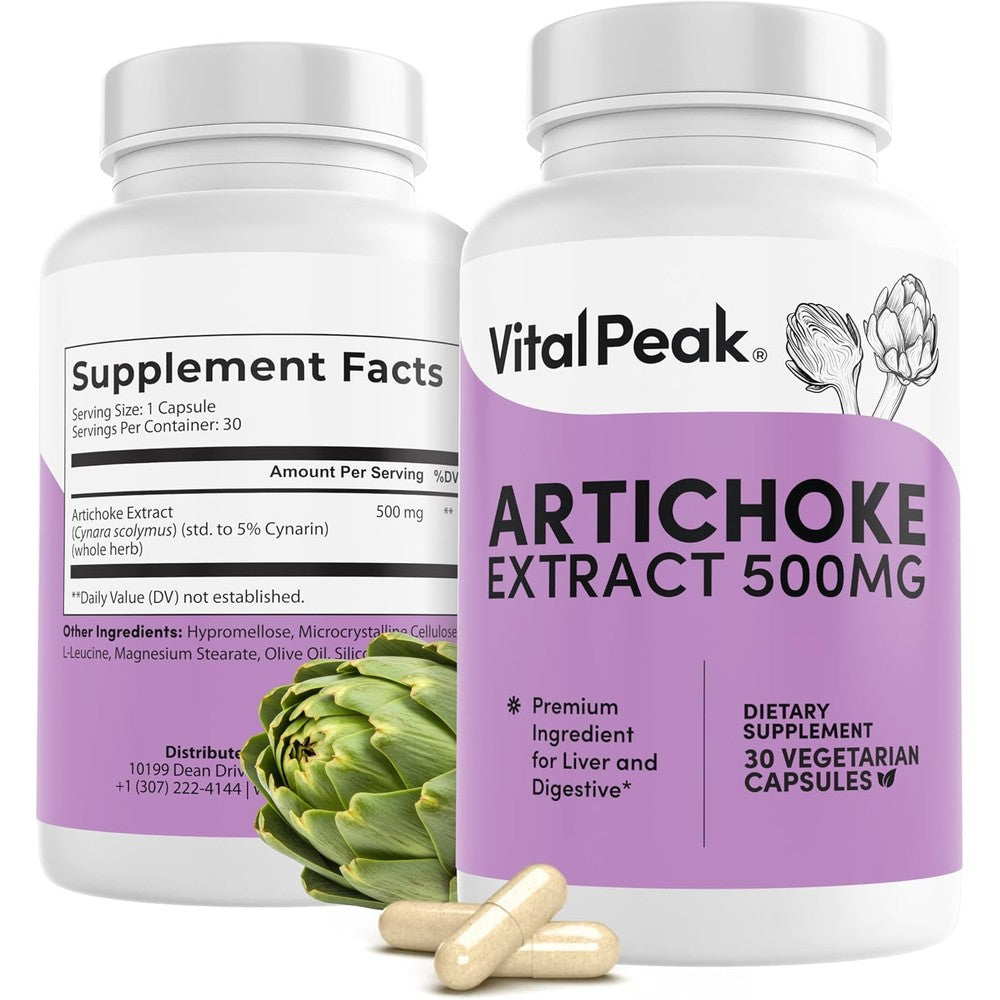 Vital Peak Artichoke Extract 500mg bottle front view
