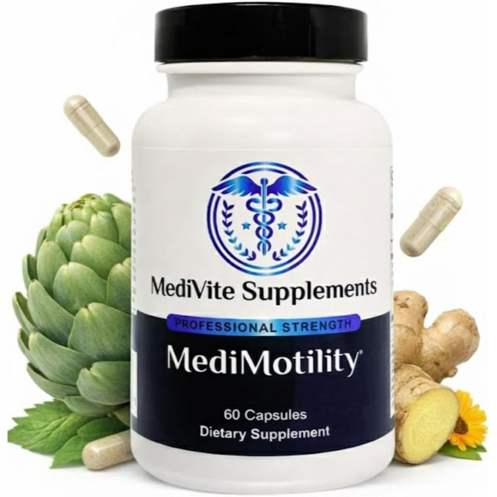 MediVite Supplements MediMotility bottle front view showing digestive support formula.