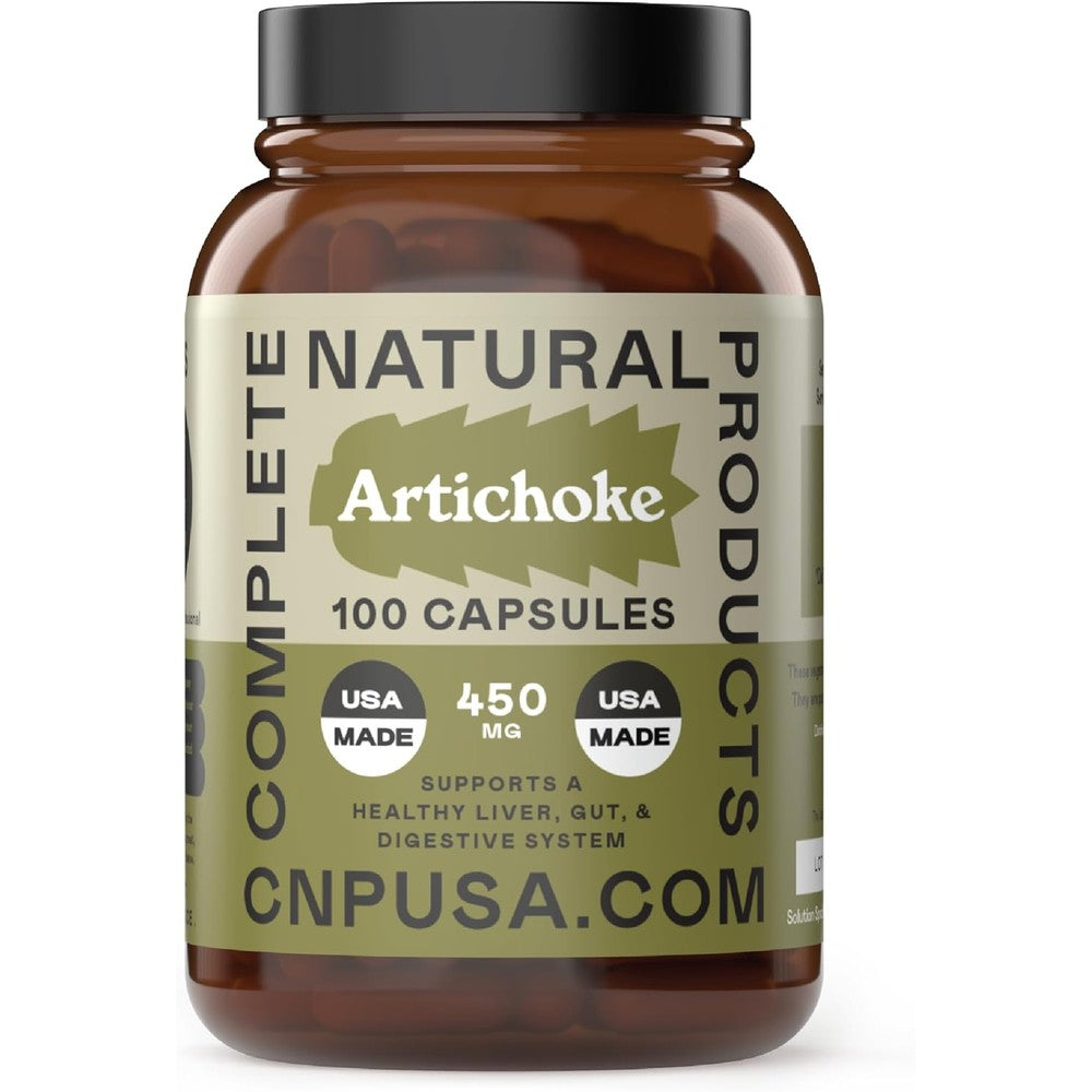 Complete Natural Products Organic Artichoke 100 Capsules front view