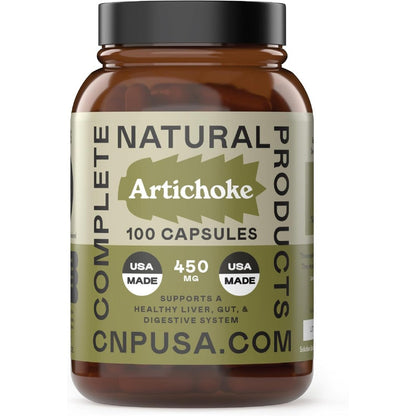 Complete Natural Products Organic Artichoke 100 Capsules front view