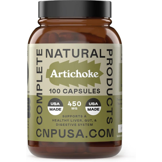 Complete Natural Products Organic Artichoke 100 Capsules front view