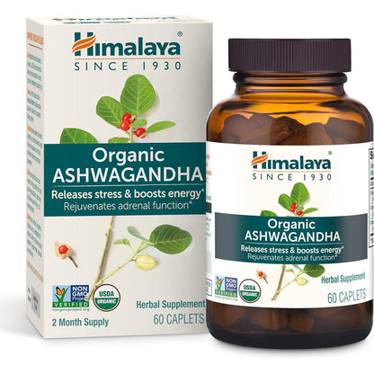 himalaya organic ashwagandha somnifera stress relief supplement bottle